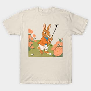 Golfing Rabbit Dad Bunny Lover is a Golfer in the Golf Club Tournament T-Shirt